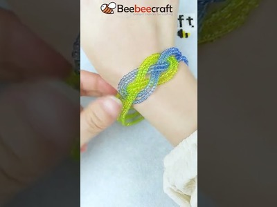 Beebeecraft Blue and Green Beaded Bracelet #shorts