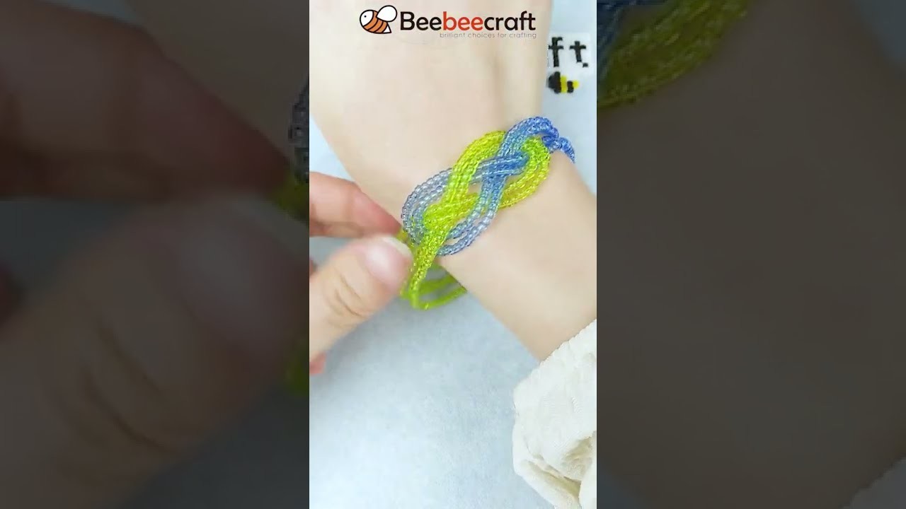 Beebeecraft Blue and Green Beaded Bracelet #shorts