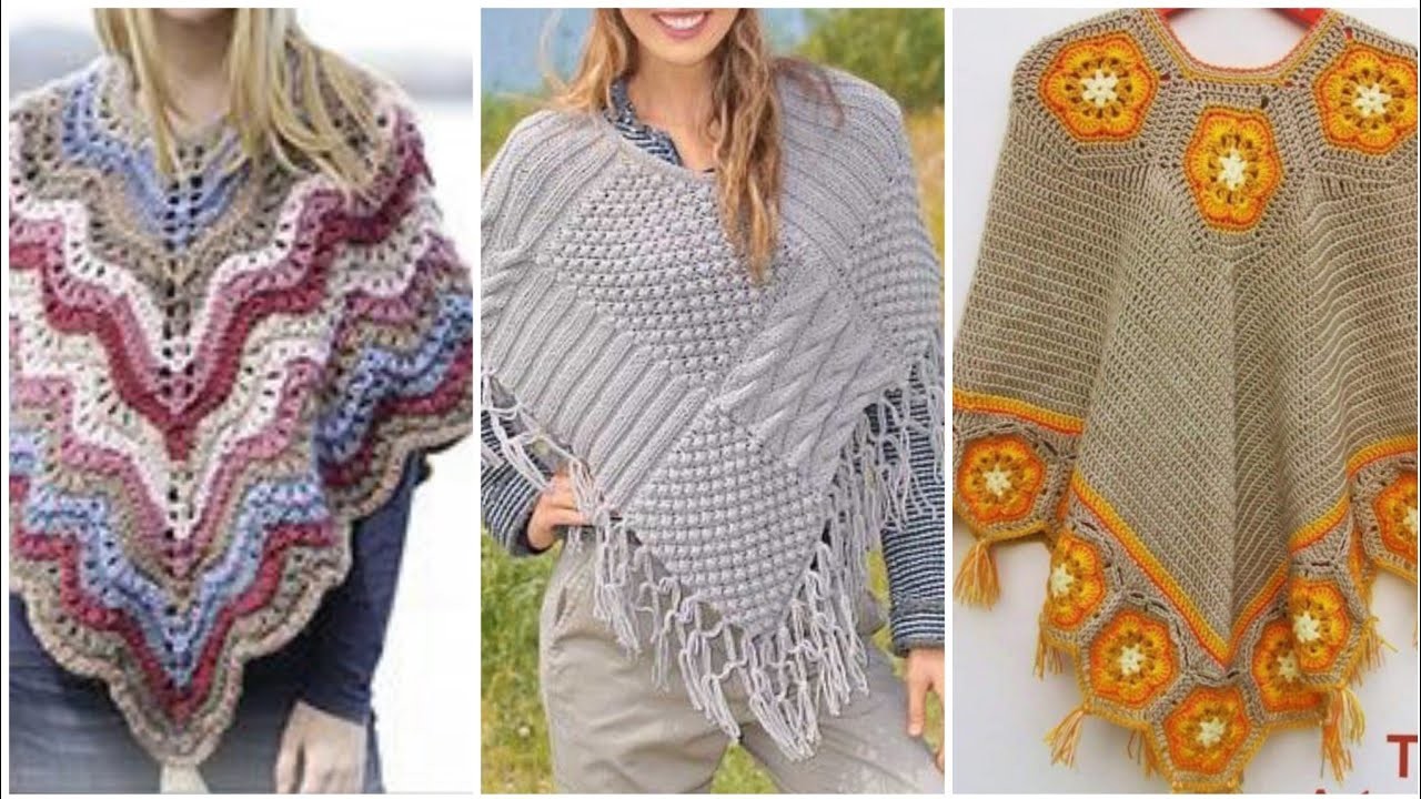 Best designing ideas for ladies of crochet poncho patterns