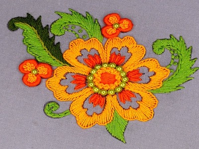 Blanket Stitch Flower Embroidery Design Step by Step Tutorial
