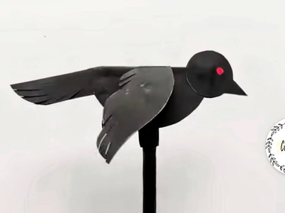 Crow Flying Bird Puppet | Paper Craft | Wing Flapping | Crow Stick Puppet | Easy Craft  Thirsty Crow