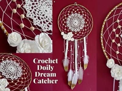 DIY Crochet Doily Dream Catcher | DIY Tutorial How To Attach Crochet Doily To Hoop For Dream Catcher