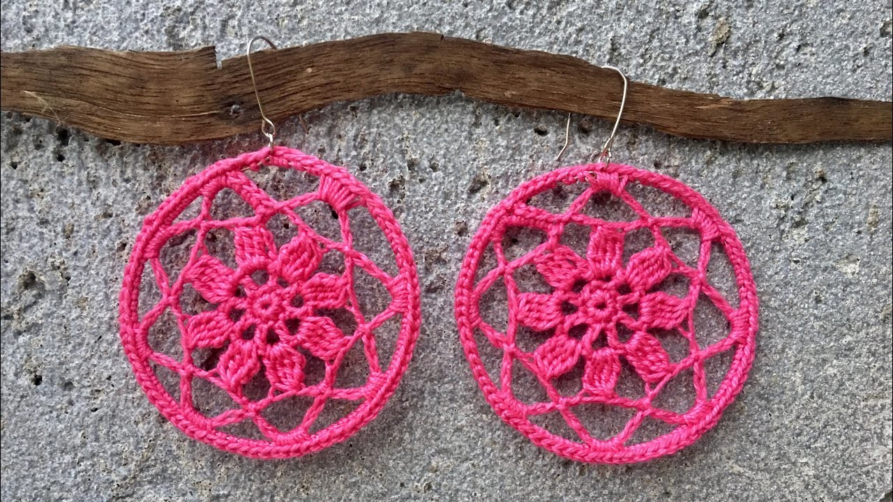 DIY Crochet Mandala Loop Earrings |by Crafty Camille