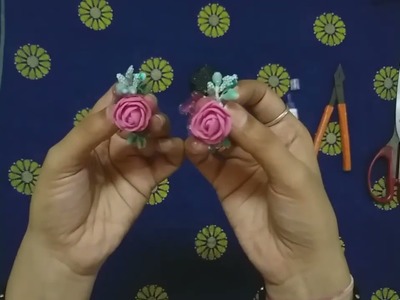 #DIY.How to make flower hair clutcher at home. Hair Accessories.# DIY foam sheet rose hair clutcher