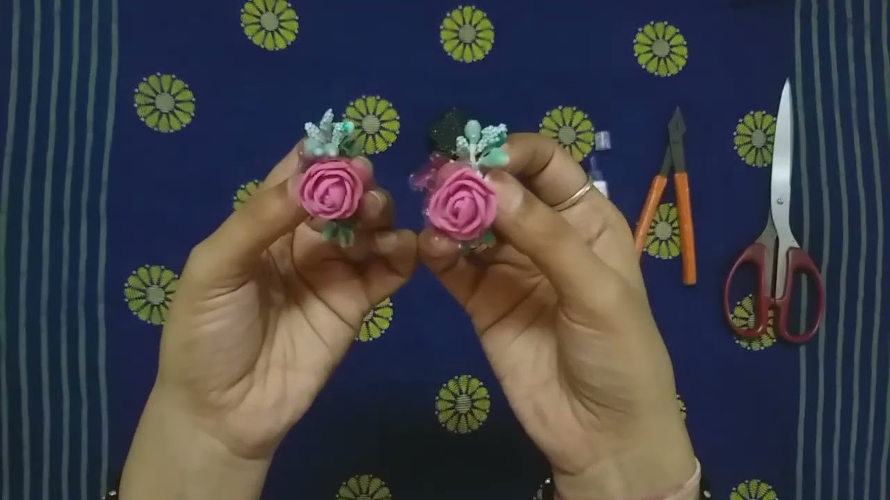 #DIY.How to make flower hair clutcher at home. Hair Accessories.# DIY foam sheet rose hair clutcher