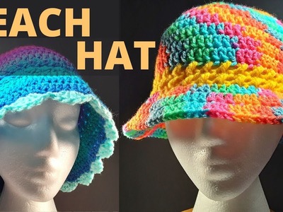 EASY Crochet Bucket Hat Tutorial For Beginner - Quick Criss Cross Beach Hat Pattern
