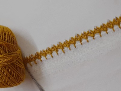 Easy Dupatta neck and sleeves crochet lace design.asani se banay gale aur aastin pe qureshia lace