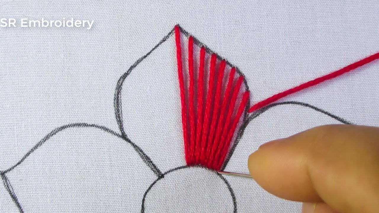 Hand Embroidery Amazing Flower Pattern Needlepoint Art Fancy Flower Design Idea flower stitch tutor