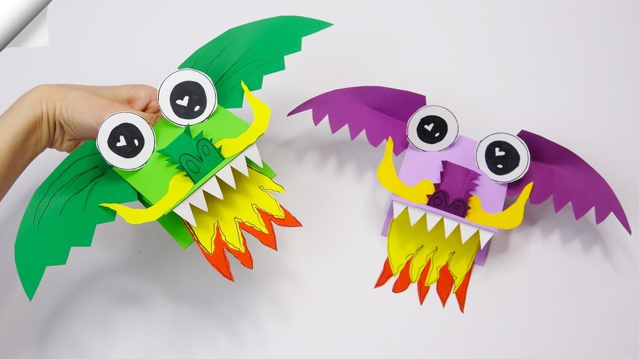 How to make a paper dragon puppet | DIY Paper Dragon Puppet