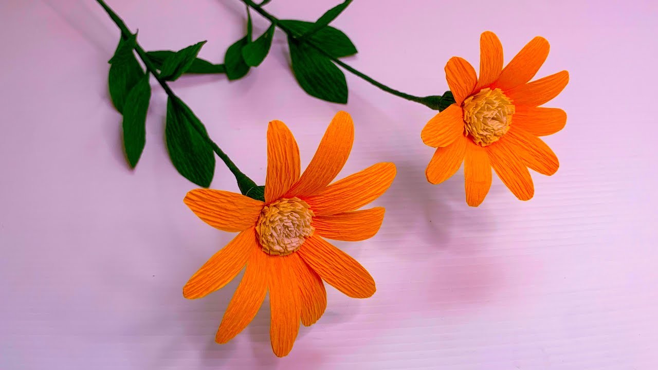 How to make beautiful yellow flower | DIY Crepe Flowers