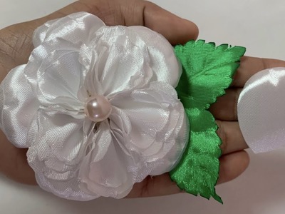 How to make satin ribbon roses, DIY ribbon rose, kanzashi rose tutorial, Làm hoa Hồng từ Ruy Băng
