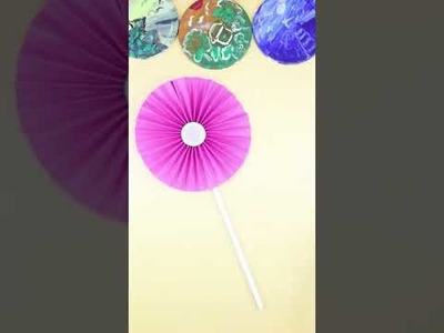 Make a  cute fan. handmade mini fan.paper craft  #ahonacraft #shorts #craft #oddlysatisfying