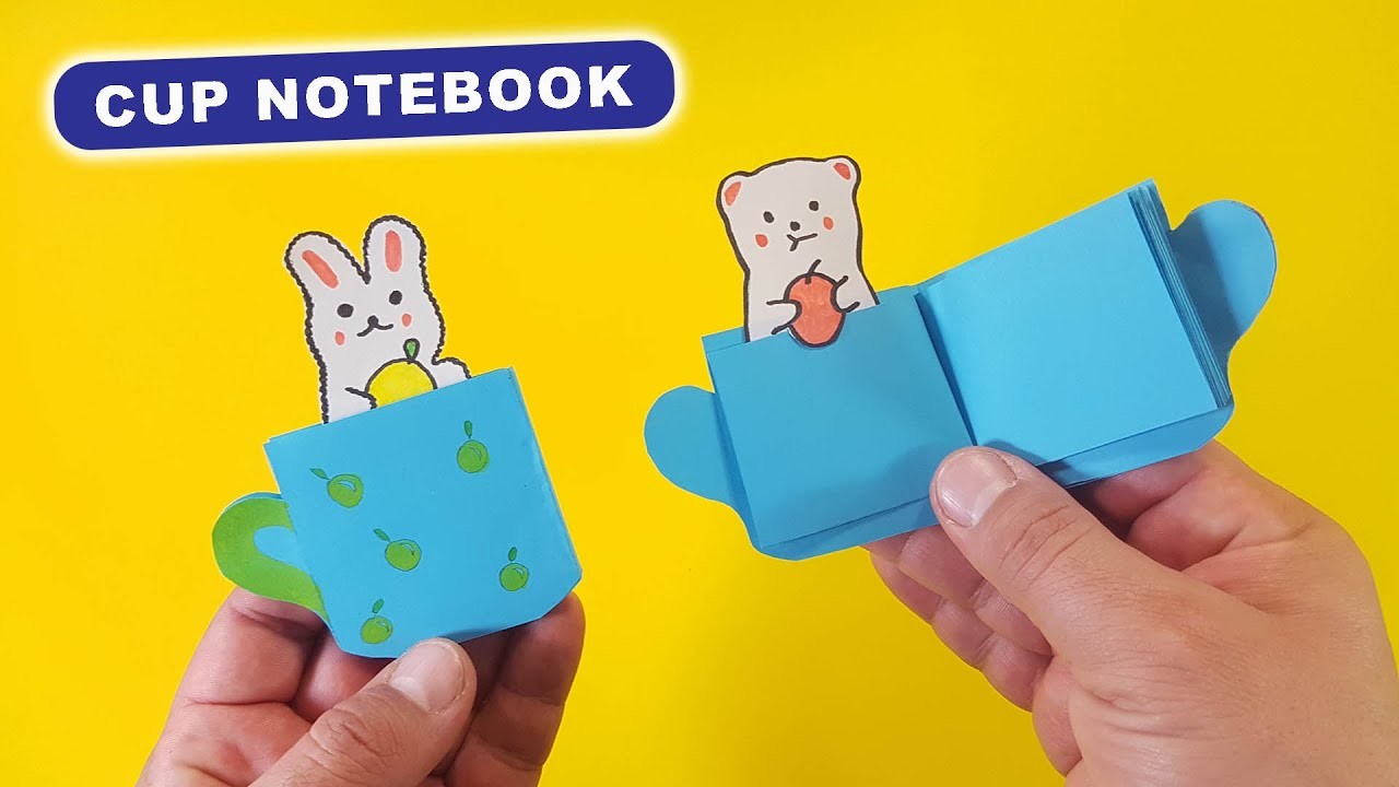 Mini notebooks with kawaii animals. Easy DIY Origami Paper Book - BACK TO SCHOOL
