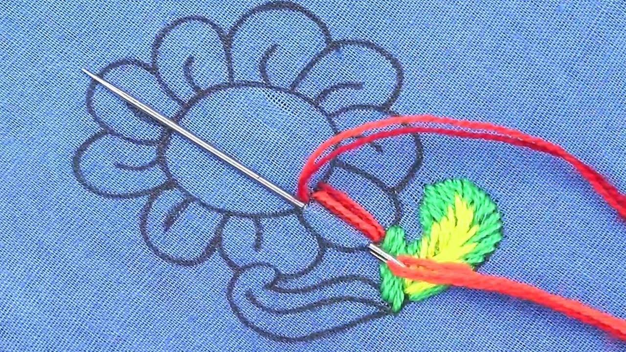 New hand embroidery tutorial - modern flower embroidery designs - stitching tutorial for beginners
