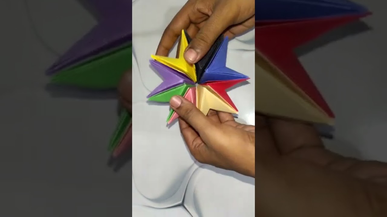 Origami Fidget Toy. Origami Flexagon DIY. Paper Moving Toy - Paper Decoration