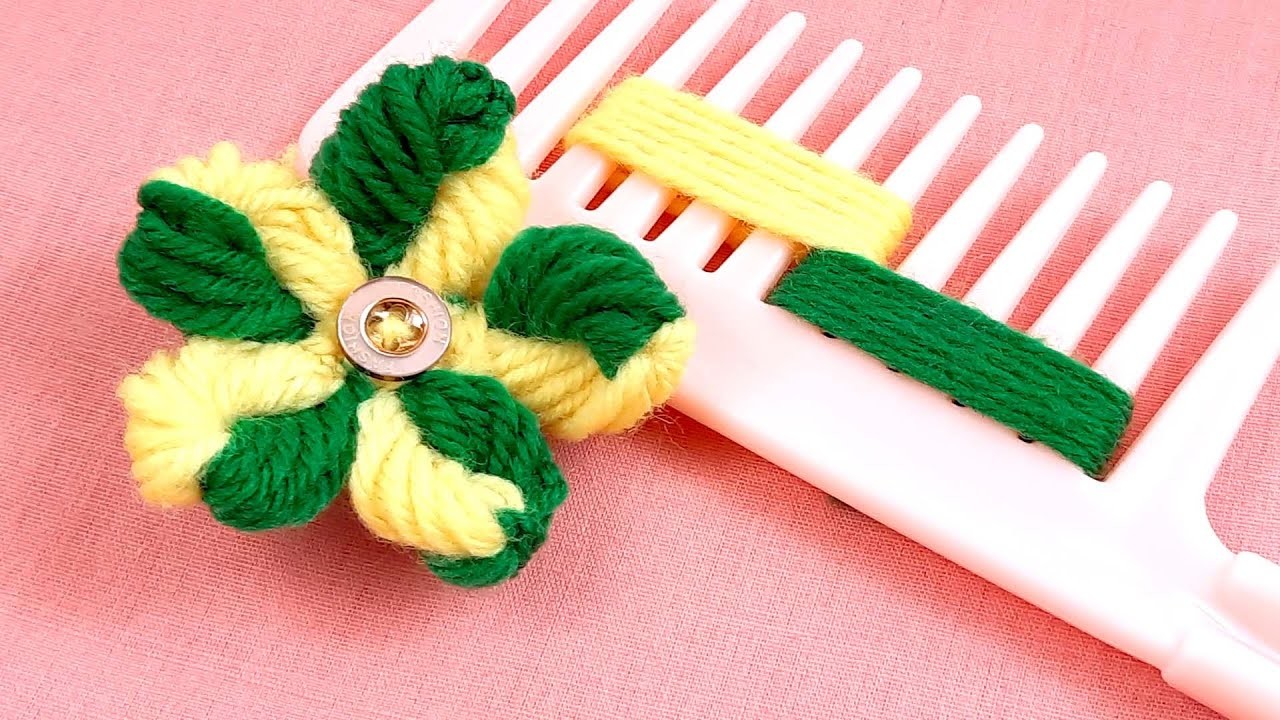 Sewing Hack - Amazing Woolen Flower Making Ideas with Hair Comb