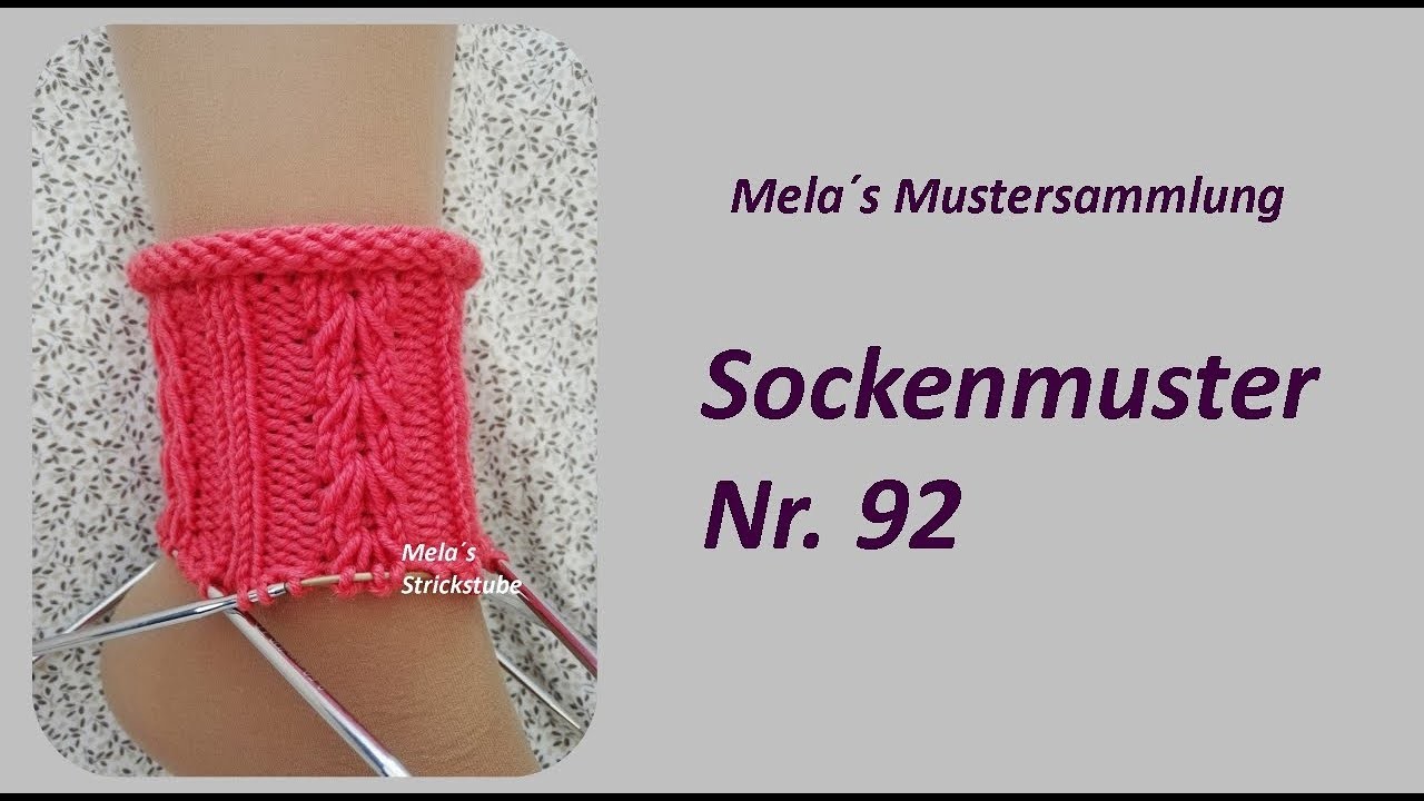 Sockenmuster Nr. 92 - Strickmuster in Runden stricken. Socks knitting pattern