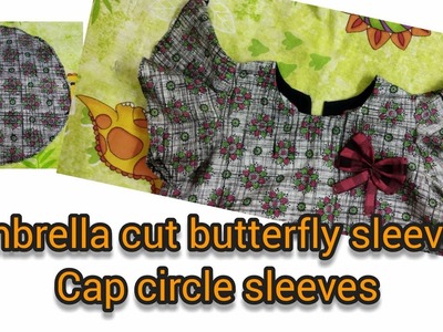 Umbrella cut butterfly sleeves | Cap circle sleeves  cutting and stitching tutorial 2022