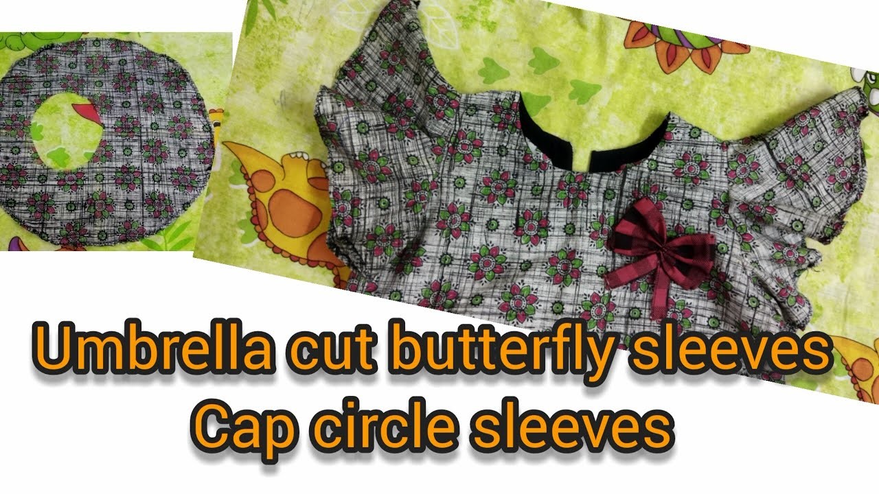 Umbrella cut butterfly sleeves | Cap circle sleeves  cutting and stitching tutorial 2022