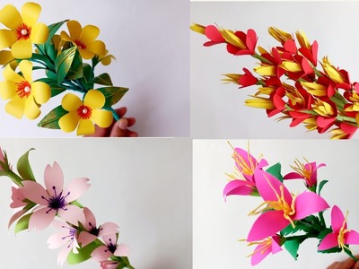 4 simple and beautiful paper flower || paper craft ideas