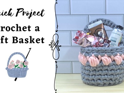 Crochet Basket - Tshirt Yarn - Quick Crochet Project