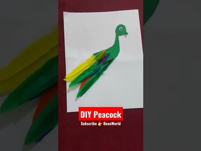 DIY peacock using paper | Creative homemade kids activity #shorts #creativeactivity #kidsactivities
