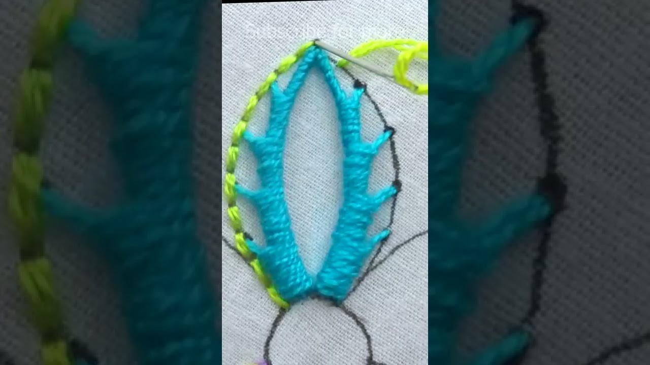 Fantastic Flower Hand Embroidery Tutorial #youtubeshorts #shorts #crafts&embroidery