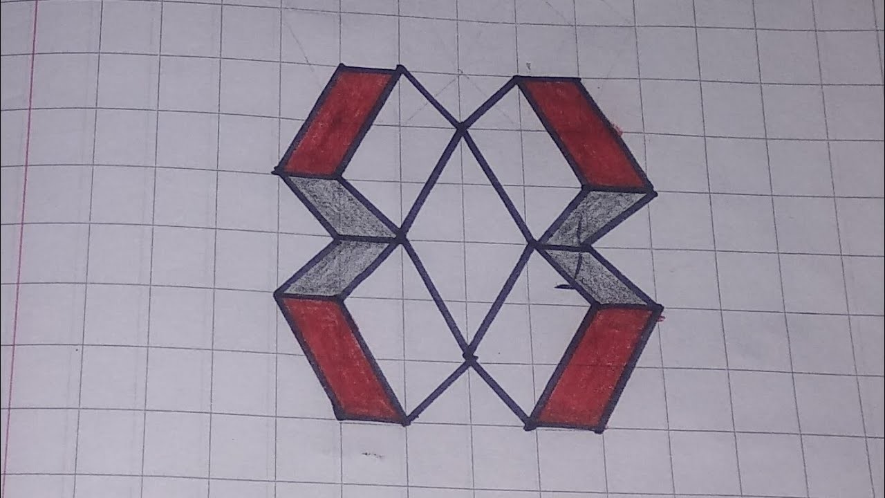 3D Illusion drawing. 3D art. easy way to make it