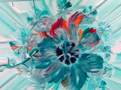 Acrylic pouring ~ How to paint a flower with a balloon ????~ Different Balloon flowers ????