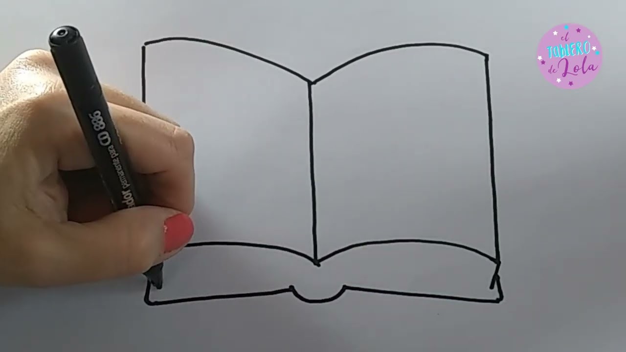 ???? ????  CÓMO DIBUJAR UN LIBRO ABIERTO paso a paso. How to draw an open book