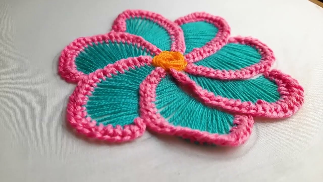 Hand embroidery beautiful flower design
