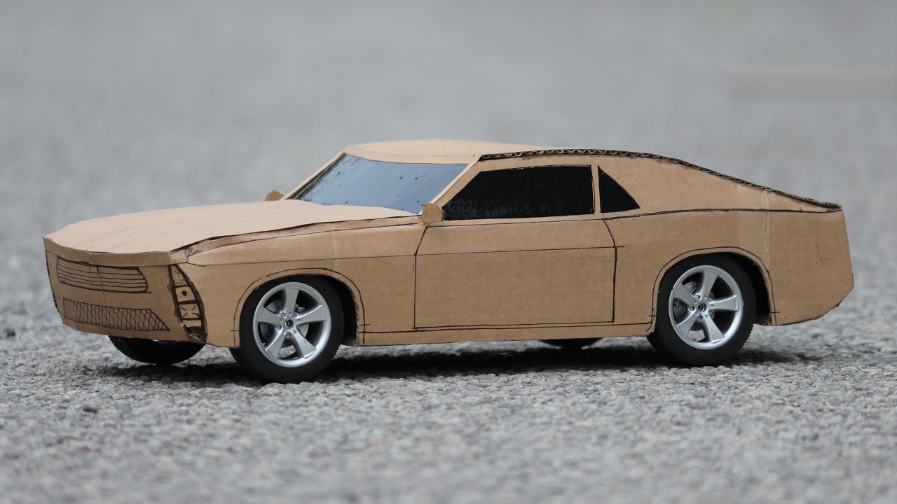 How to make a Car - Cardboard Car - Ford Mustang - Out of Cardboard DIY