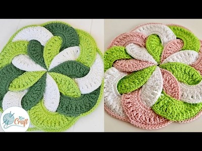 Crochet Japanese Flower Hot Pad