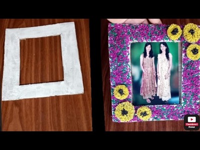 Rice or Card board photo frame ????️ || beautiful ???? || easy craft || #unikcraft @unik_craft_21