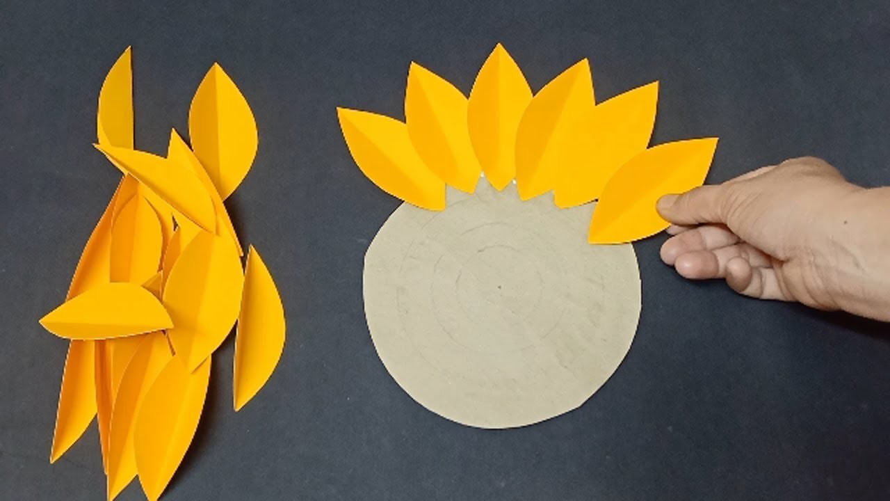 Beautiful Sunflower Wall Hanging Craft.Home Decoration ideas. Wall mate.Paper Flower Wall Hanging