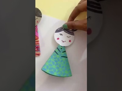 How to Make Paper Craft Rocking Dolls | DIY Gifts | Crafts For Kids #papercrafts #paperdolls #diy