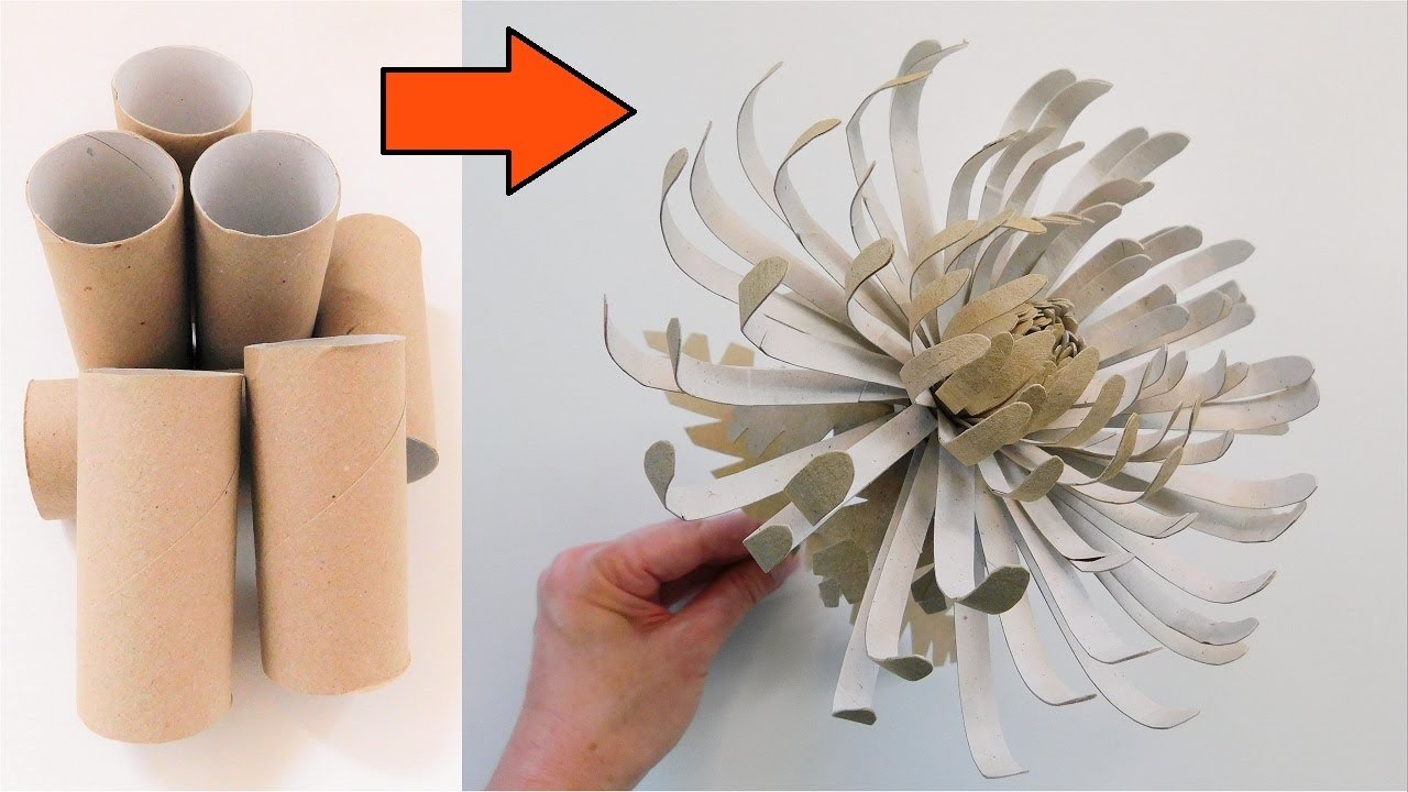 Simple and Beautiful Flower made of Toilet Paper Rolls. DIY Flowers. Home Decor Ideas