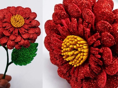 ????Super Easy????Only 5 Minutes????Glitter Foamiran????Do It Yourself Foamiran Flower????Origami Art & Crafts
