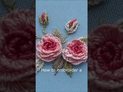 A Short Tutorial on How to Embroider a Rose bud #shorts