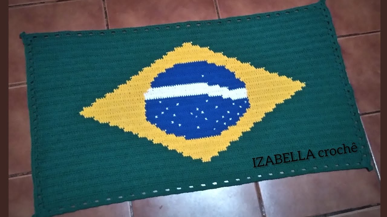 Bandeira do Brasil em crochê,