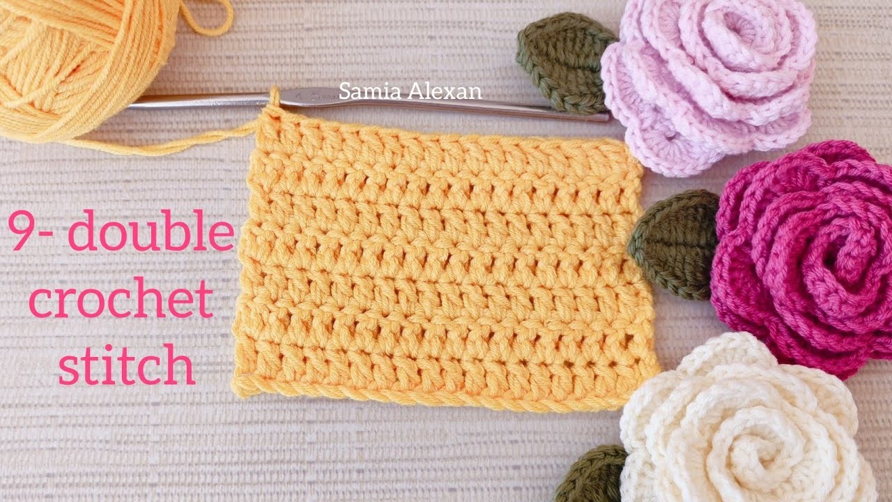 Crochet basics| 9- double crochet stitch|Les bases du crochetGrundlagen zum Häkeln