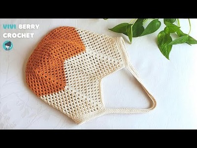 DIY Mini Crochet Bag | Crochet Granny Square Bag | 2 Tones Crochet Handbag | ViVi Berry Crochet