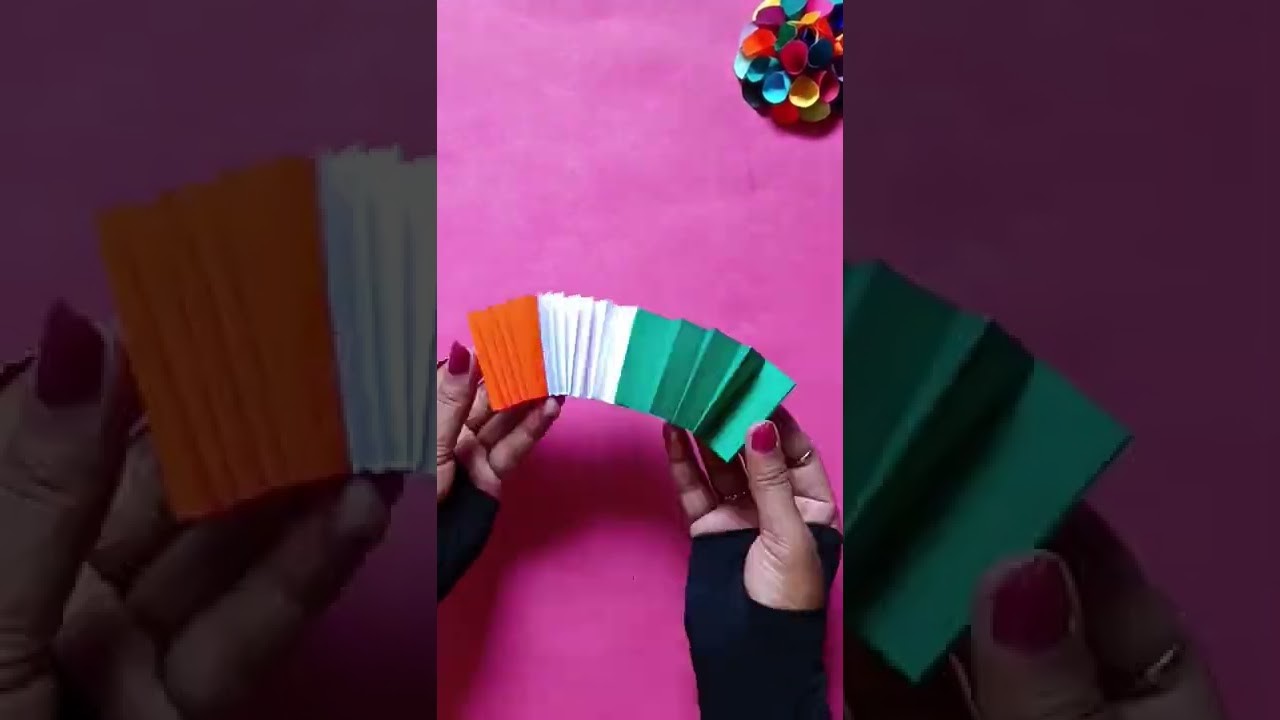 Diy Tricolour Handmade Fan | Independence day craft ideas | Republic day paper craft #shorts #flag