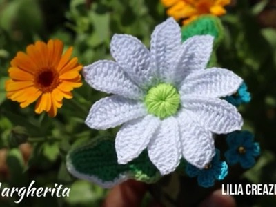 Tutorial Margherita all'uncinetto. Crochet daisy flower