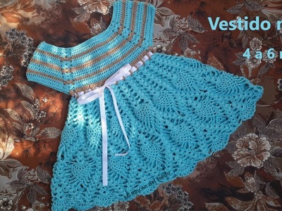 Vestido Bebe Crochet (Ganchillo) Video Tutorial Paso a Paso Facil - Free Baby Crochet Dress
