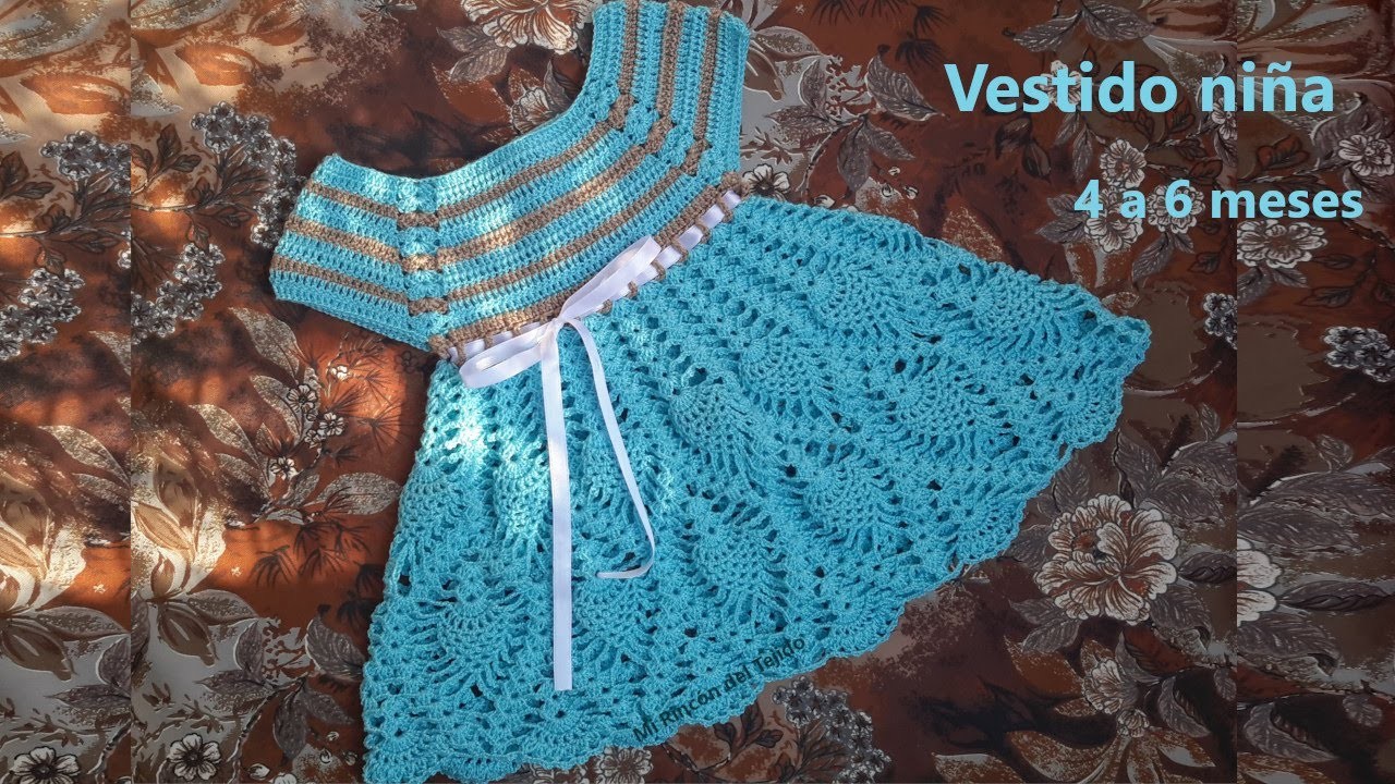 Vestido Bebe Crochet (Ganchillo) Video Tutorial Paso a Paso Facil - Free Baby Crochet Dress