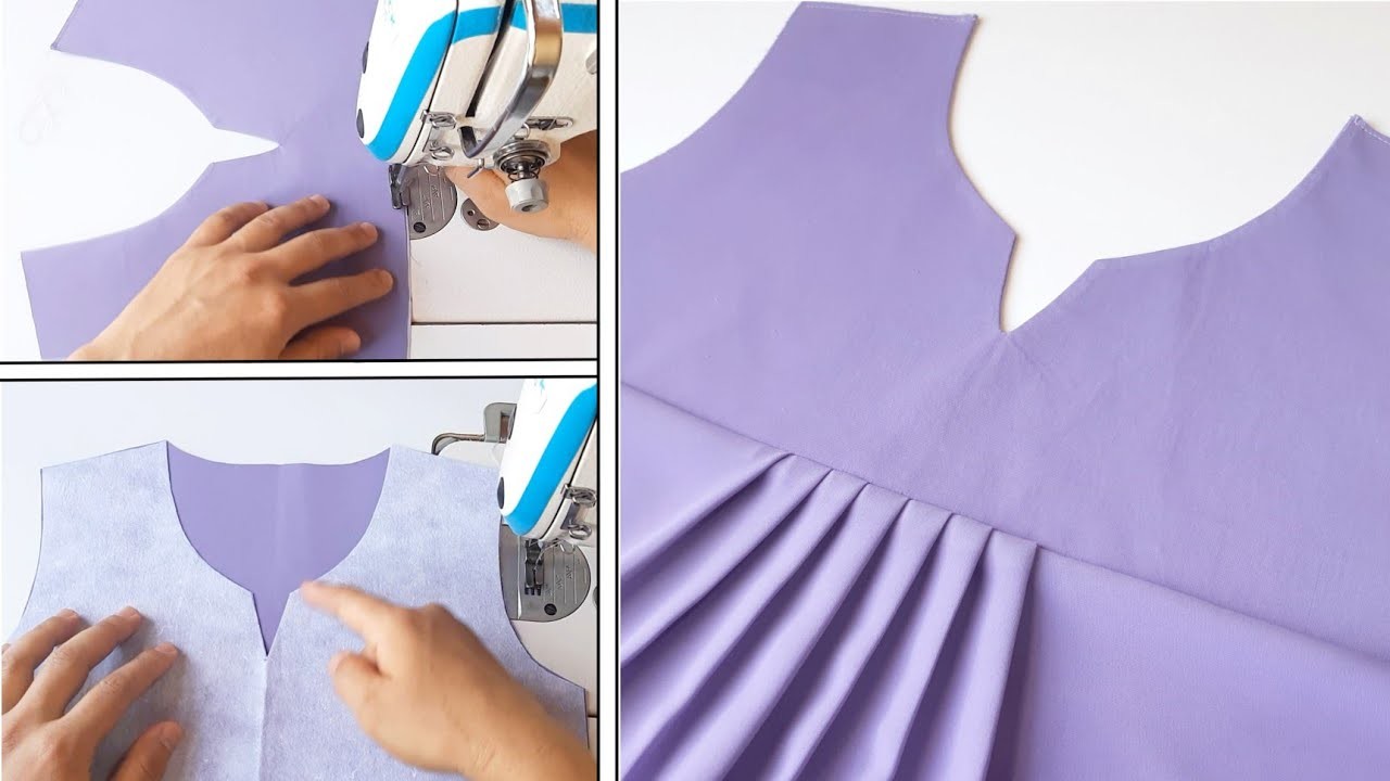 Best way Sewing Neck with pintucks Beautiful : Sewing tutorial. Sewing Tips and tricks