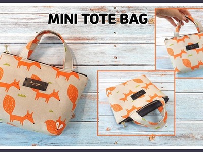 DIY Mini tote bag. zipped hand bag. easy sewing tutorial [Tendersmile Handmade]