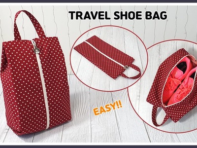 DIY Travel shoe bag. toiletry pouch bag. easy sewing tutorial [Tendersmile Handmade]
