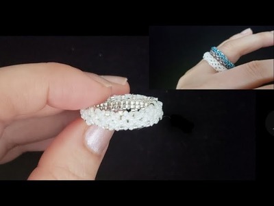 Double Layer Beaded Ring. Beads Jewelry Making. Beading Tutorials. Handmade.